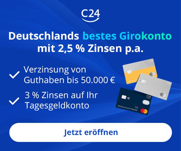 C24 Bank: Deutschlands bestes Zins-Duo