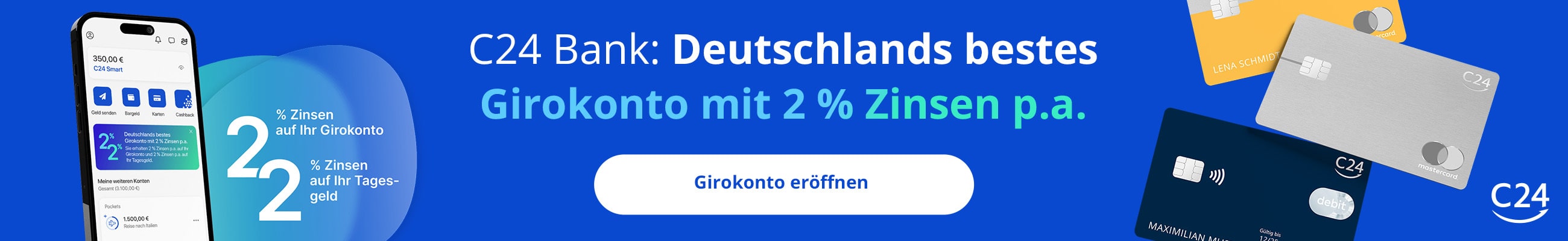 C24 Bank: Deutschlands bestes Zins-Duo